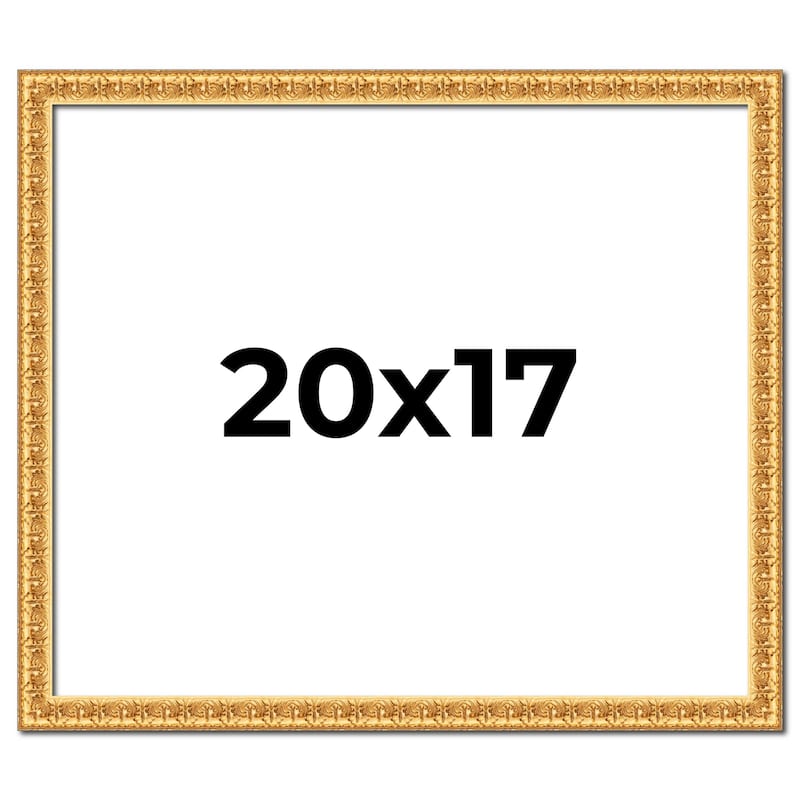 20x17 Frame Gold Real Wood Picture Frame Width 1 inches | Interior