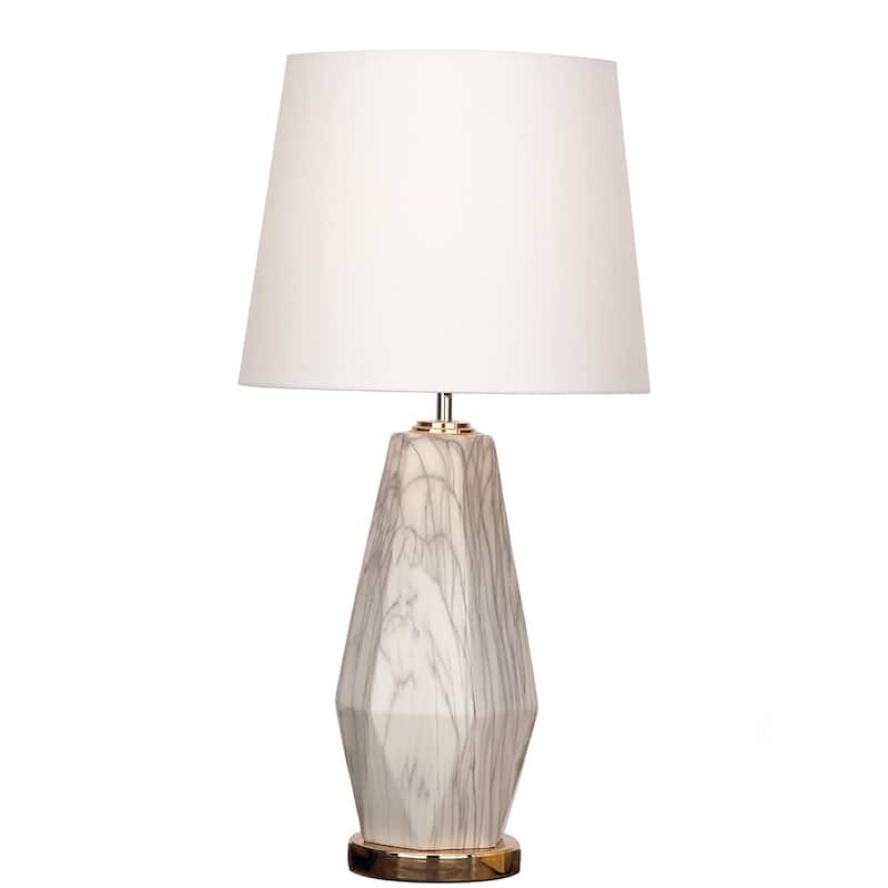 Urban Designs Off-White Glazed Ceramic Diamond-Shape Accent Table - White