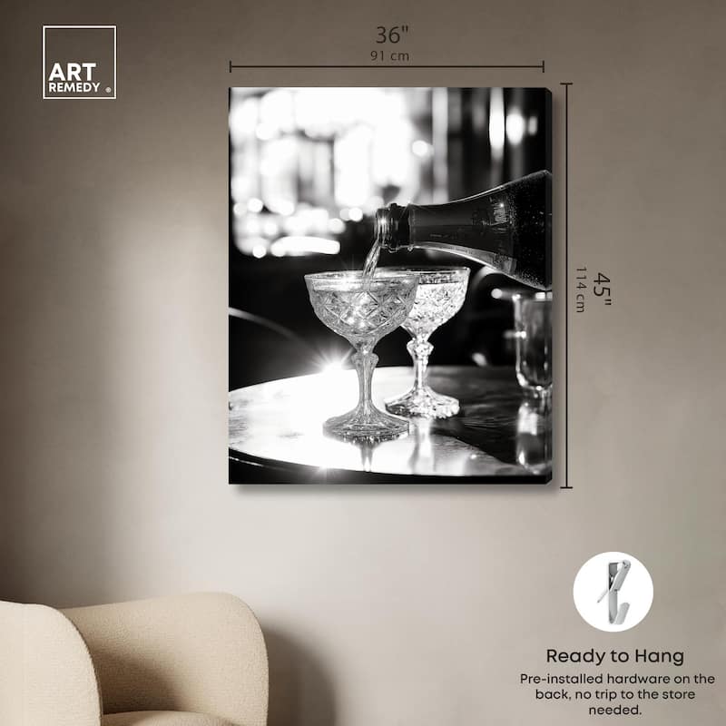 Sparkling in Monochrome I Canvas by Art Remedy, Gallery Wrapped