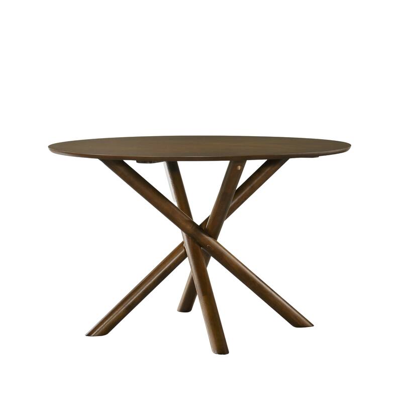 Roundhill Furniture Arnott Round Dining Table, Walnut Finish