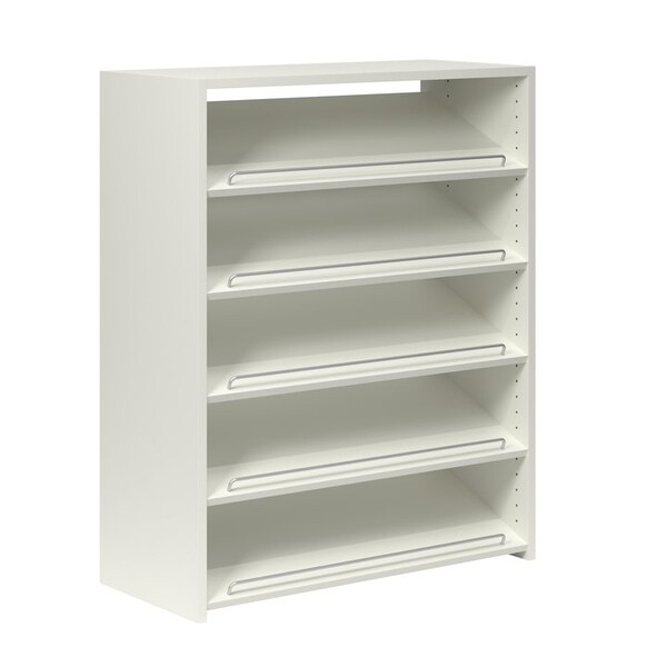 Easy Track 680089 32-1/2" Wide Adjustable 5 -Tier Shoe Rack - White