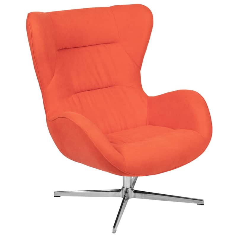 Home and Office Retro Swivel Wing Accent Chair - 35"D x 32.5"W x 40.5"H