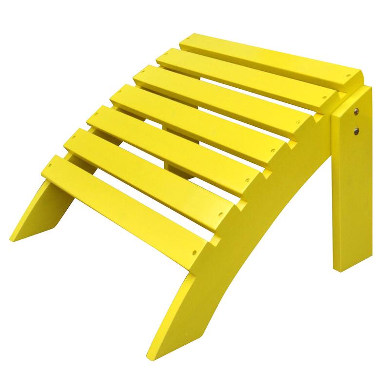 Laguna Wood Outdoor Patio Adirondack Chair Ottoman - Lemon Yellow
