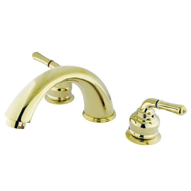 Magellan 3-Hole Deck Mount Roman Tub Faucet in Matte Black - Polished Brass