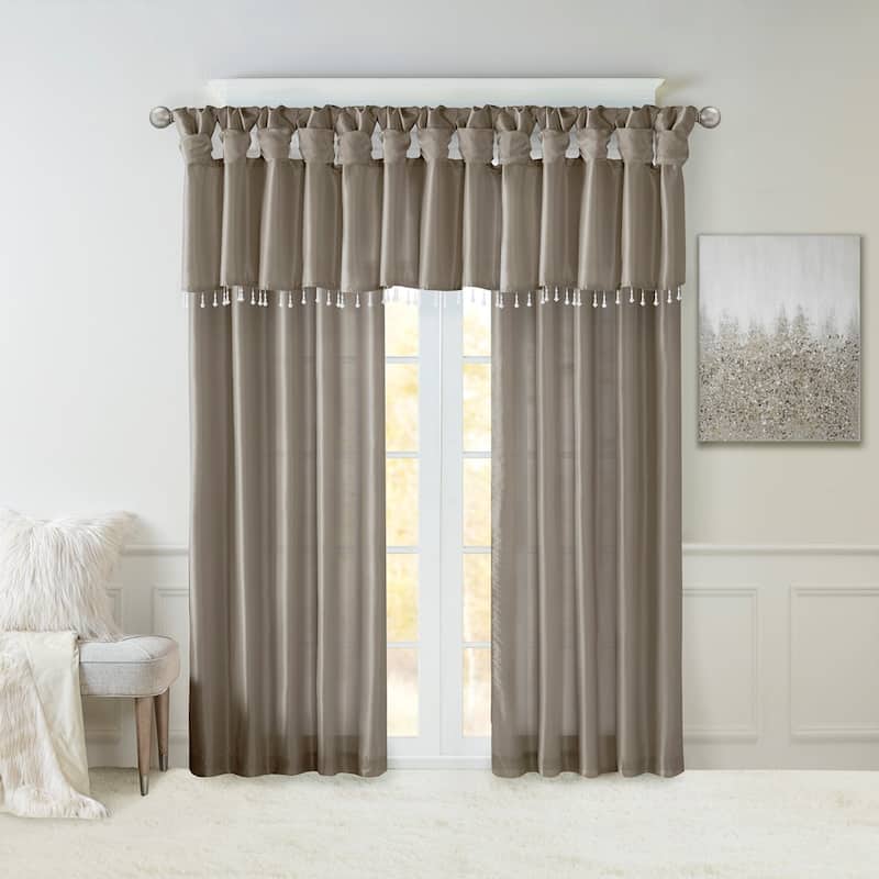 Twist Tab Lined Window Curtain Panel 50x108"