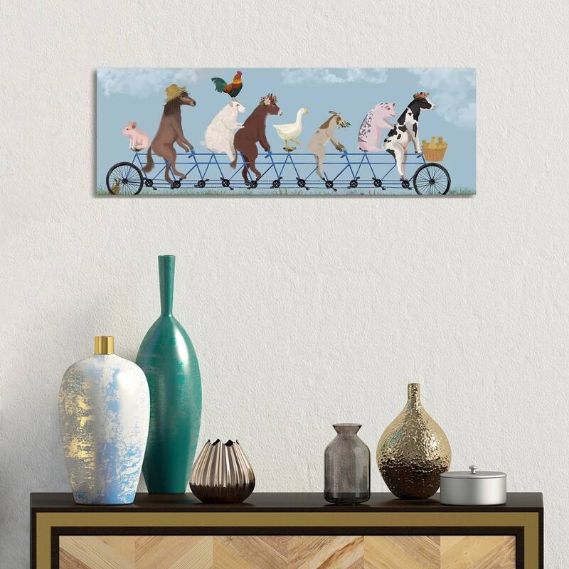 iCanvas "Tandem Farm Animals" by Fab Funky Canvas Print - 12x36x1.5