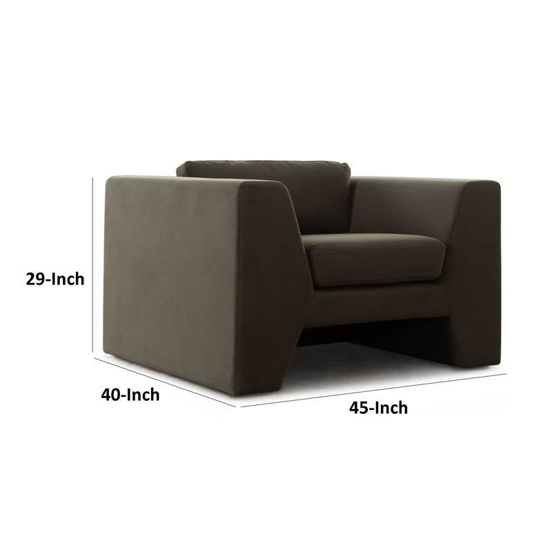 Roe Accent Chair, Moss Green Performance Velvet, Track Arms