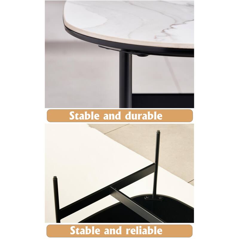 GDF Studio - Tignall Modern Ceramic Square Coffee Table with Rock Beam Top