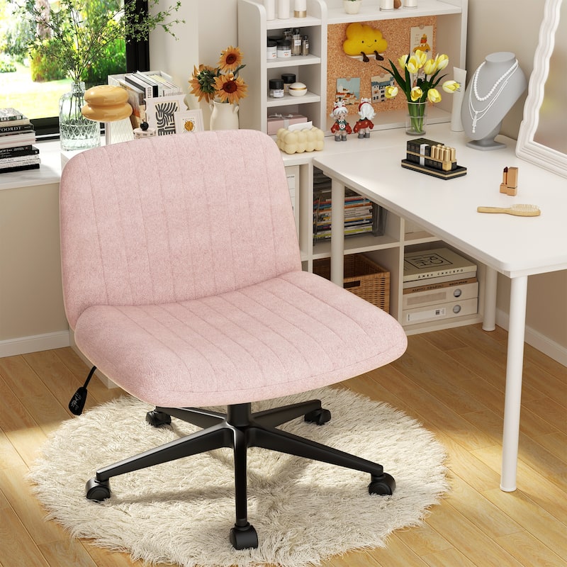 Swivel Lounge Office Chair with Adjustable Height & Tilt – Multi-Scene Ergonomic Chair (Multiple Colors) - Pink