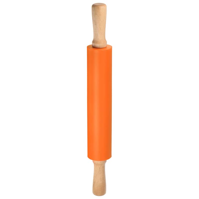Silicone Rolling Pins for Baking 43cm x 5.2cm Orange