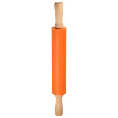 Silicone Rolling Pins for Baking 43cm x 5.2cm Orange