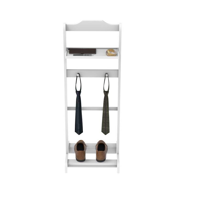 Modern Simple Coat Rack, Portable Storage Rack, White Finish, Stable and Sturdy, for Hallway, Living Room