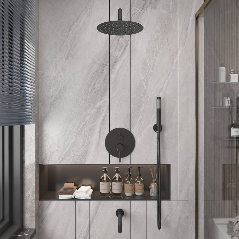 10-Inch Three-function Wall-mounted Round Shower Set