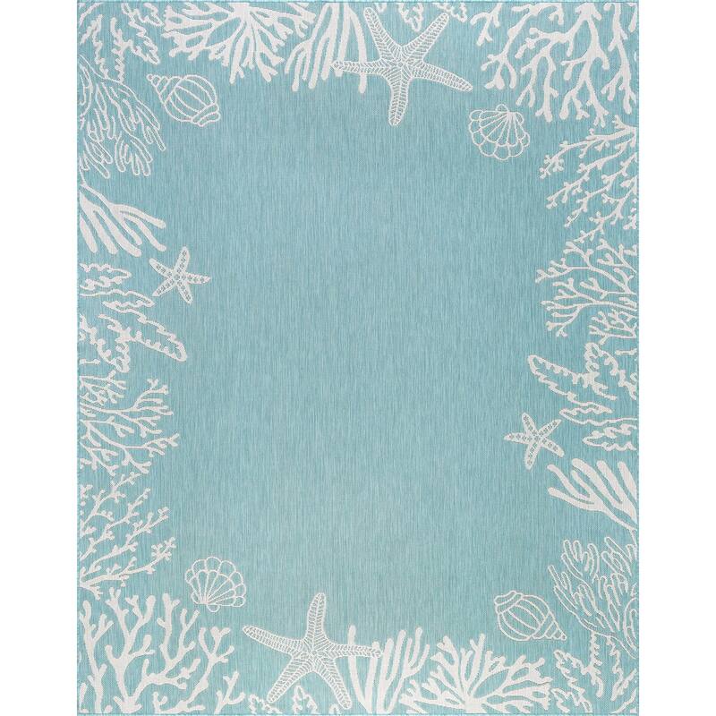 Exo Coastal Graphic Print Indoor/Outdoor Area Rug