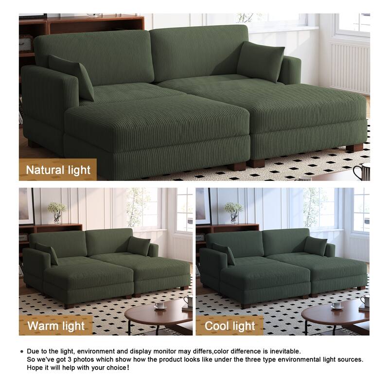 88" Convertible Larger Couch Modular Sectional Sofa Set