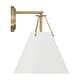 preview thumbnail 2 of 2, Xavier 1 Light Vibrant Gold + White Sconce