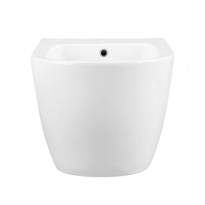 Angers Wall Hung Bidet In Glossy White - 21.65" x 14.55" 13" - 21.65" x 14.55" 13" - White