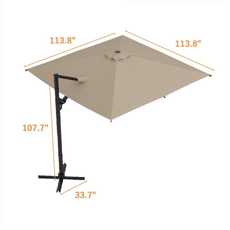 9.5 Ft Outdoor Cantilever Umbrella Quality Materials & User - friendly Features(Cross Stand Only)
