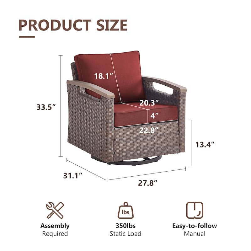 Gymojoy Patio Swivel Rocker Patio Chairs of 2 with Water-Resistant Olefin Cushions