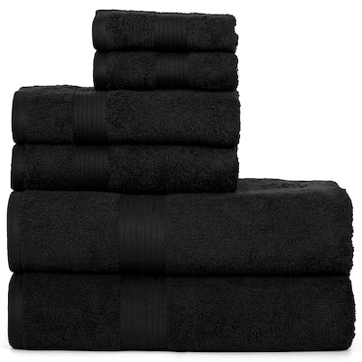 100% Cotton Luxury 6 Piece Towels Set, 2 Bath Towels, 2 Hand Towels, 2 Wash Cloths for Bathroom