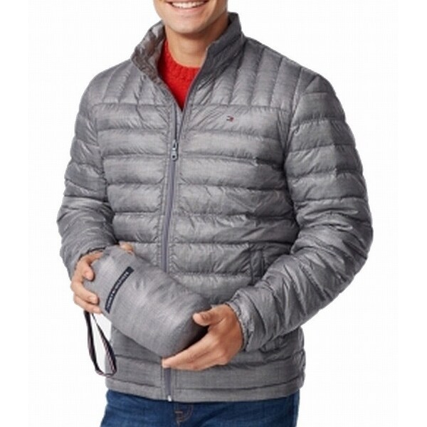 Download Shop Tommy Hilfiger Mens Gray Size XL Packable Mock Neck ...