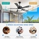 preview thumbnail 31 of 39, 52 Inch Indoor and Outdoor Farmhouse Ceiling Fan with Light DC motor Wooden Blades Waterproof