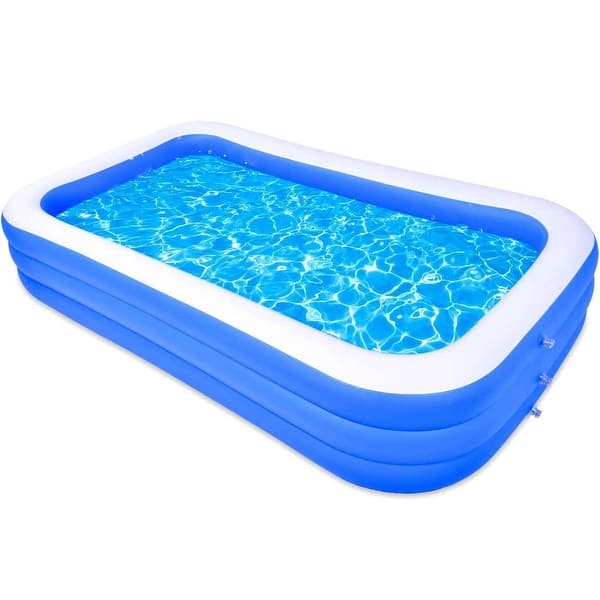 slide 2 of 9, Inflatable Kids Swimming Pool - 0.4mm Thick, 120x72x22 inch