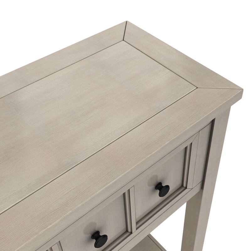 60" Long Sofa Table with two Different Size Drawers