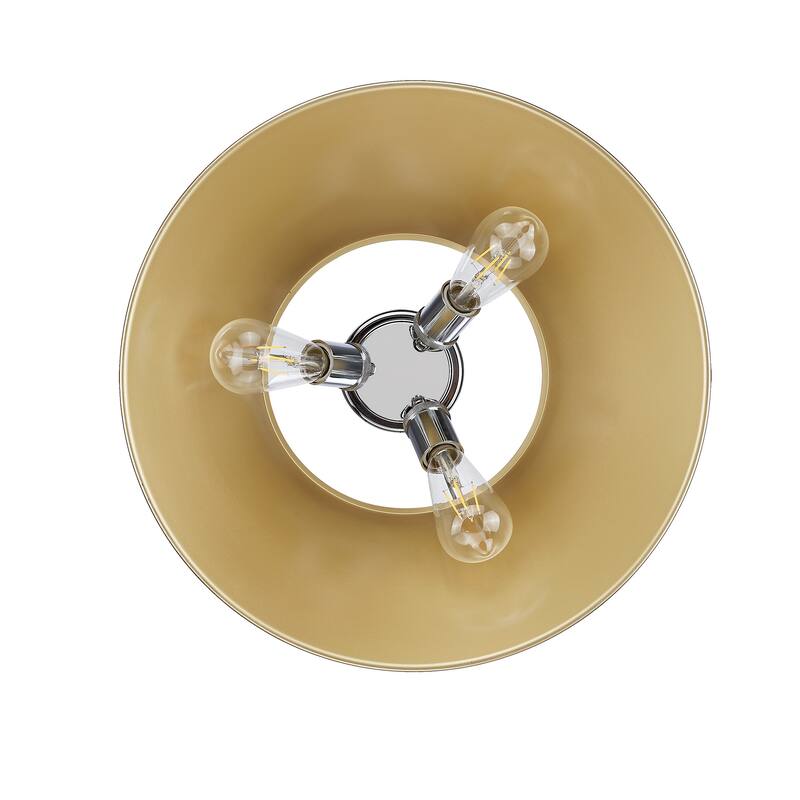 Yep by Golden Lighting Orwell 3-light Flush Mount in Chrome and Brushed Champagne Brass shade - Silver