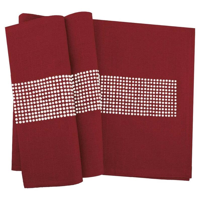 Sparkles Home Rhinestone Stripe Table Runner - 108 - Red