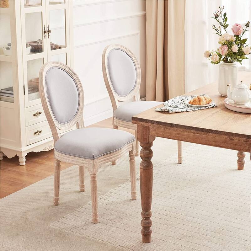 Mieres French Vintage Upholstered Dining Chair, Side Chair(Set of 2)