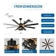 preview thumbnail 15 of 20, Chichoice 65" Industrial Caged Ceiling Fan with Light and Remote, 6-Speed DC Motor Large Ceiling Fan
