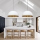 preview thumbnail 4 of 200, Industrial Oversized Metal Dome Pendant Light - Modern Farmhouse