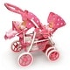 preview thumbnail 11 of 10, Badger Basket Reversible Double Doll Stroller - Pink/Polka Dots