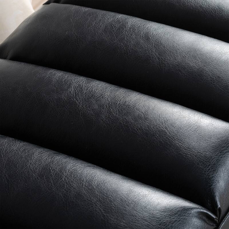 53'' PU Leather Upholstered Bench with Metal Base for Bedroom and Entryway
