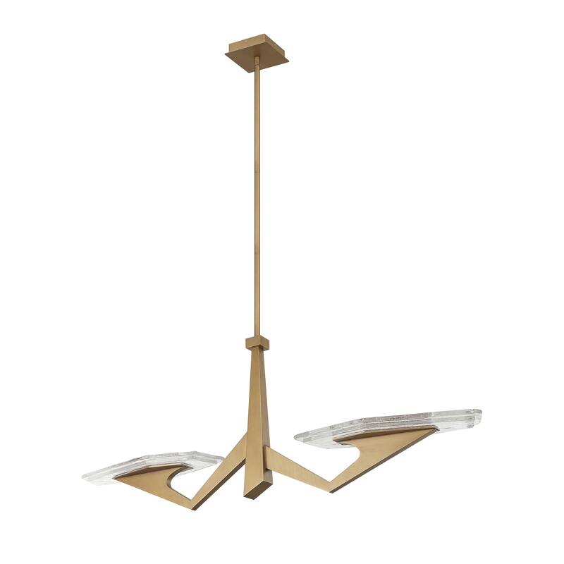Varaluz Down the Wrong Path 2-Light Linear Pendant - Brass Kisser