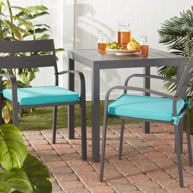 Sunbrella Indoor/ Outdoor 17-inch Square Corded Chair Pad (Set of 2)