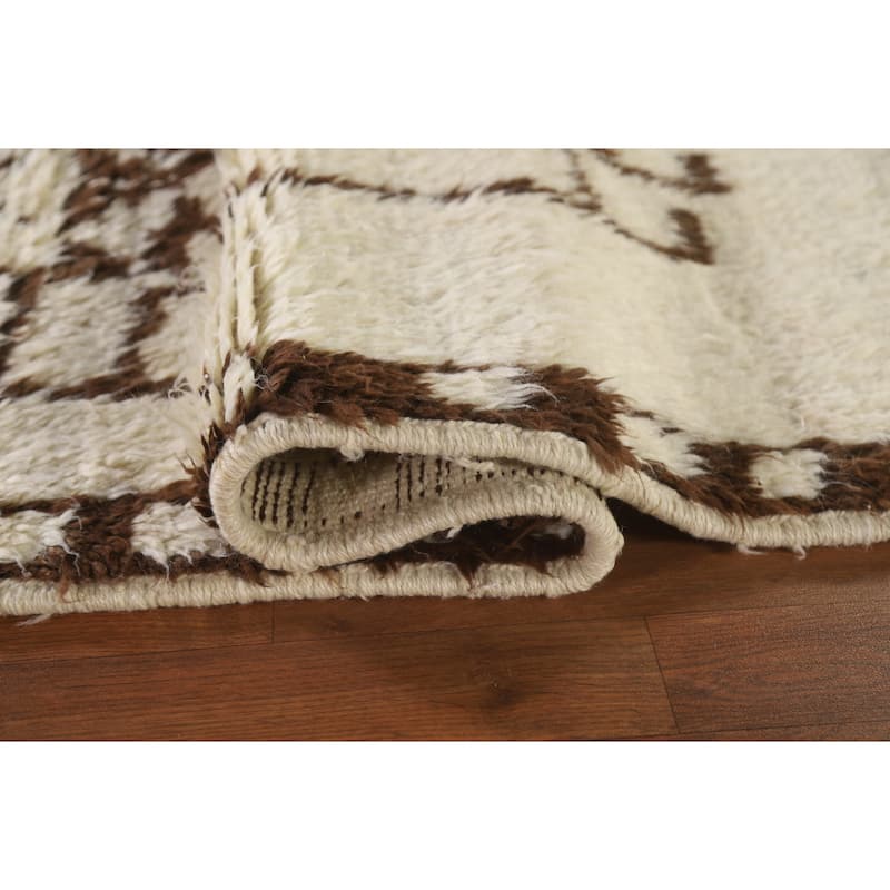 Anatolian Geometric Turkish Runner Rug Handmade Wool Carpet - 3'2"x 11'9"