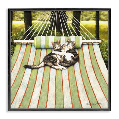 Stupell Playful Kittens on Hammock Framed Giclee Art Design By Sueellen Ross