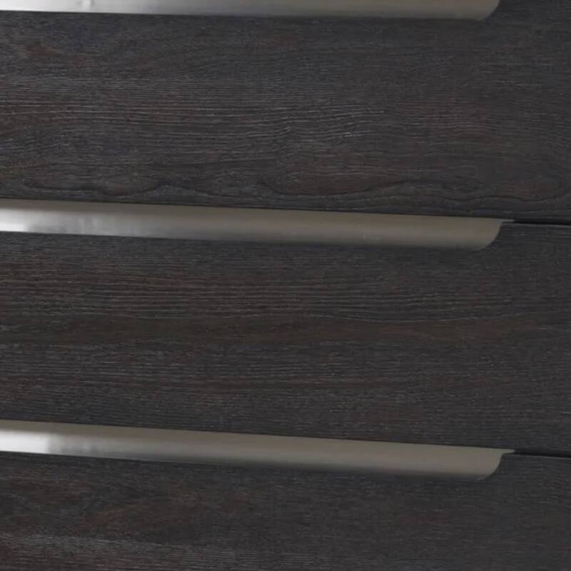 Osko 5 Drawer Tall Dresser Chest, Black Solid Poplar Wood with Steel Trim