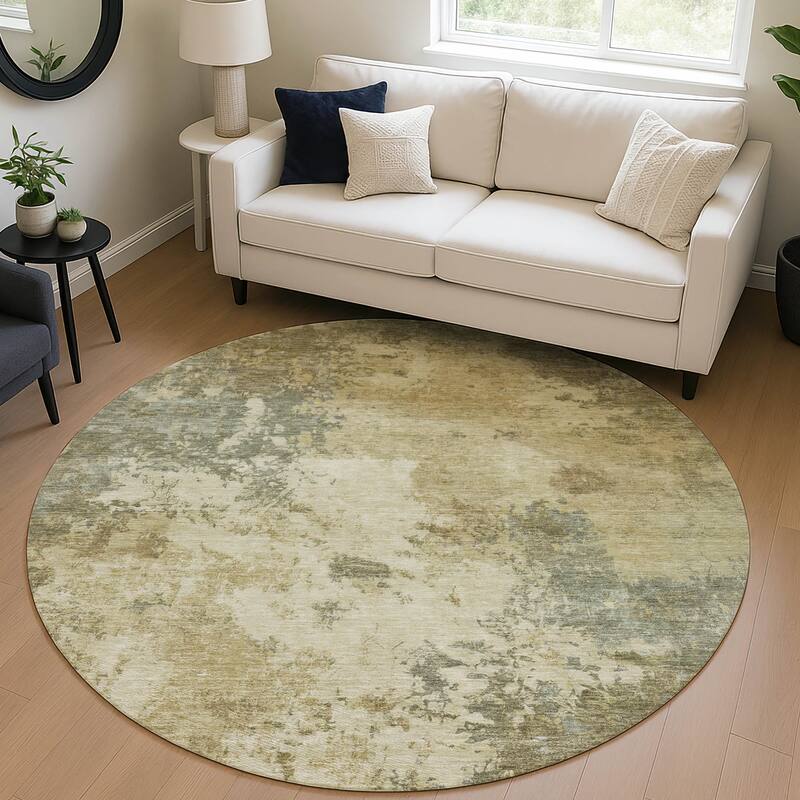 Machine Washable Indoor/ Outdoor Casual Contemporary Chantille Rug