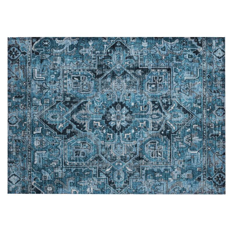 Machine Washable Indoor/ Outdoor Traditional Boho Chantille Rug
