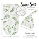 preview thumbnail 5 of 4, Floral Leaf Collection Boy or Girl Baby Cocoon and Beanie Hat Sleep Sack - 2pc Set - Green Boho Botanical Flower Woodland Garden