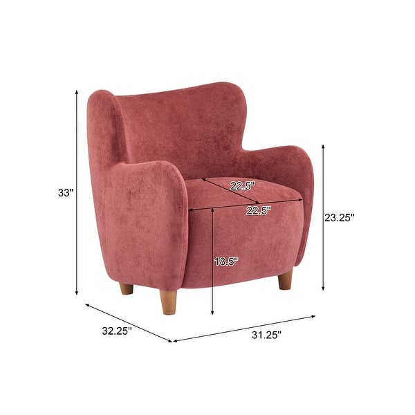 dimension image slide 3 of 8, Bacho Fabric Wingback Accent Chair by GDFStudio