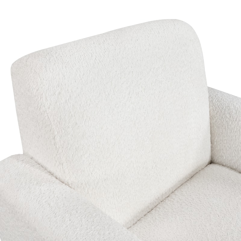 Moxee White Boucle Fabric Arm Chair by Greyson Living