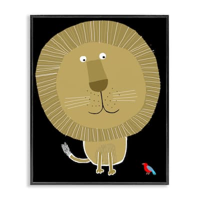 Stupell Lion and Bird Friends Framed Giclee Art Design By Carla Daly