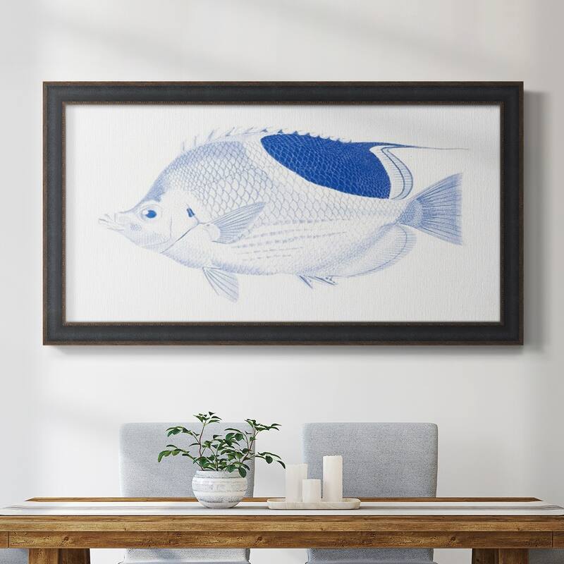 Blue & White Tropical Fish I Premium Framed Canvas- Ready to Hang