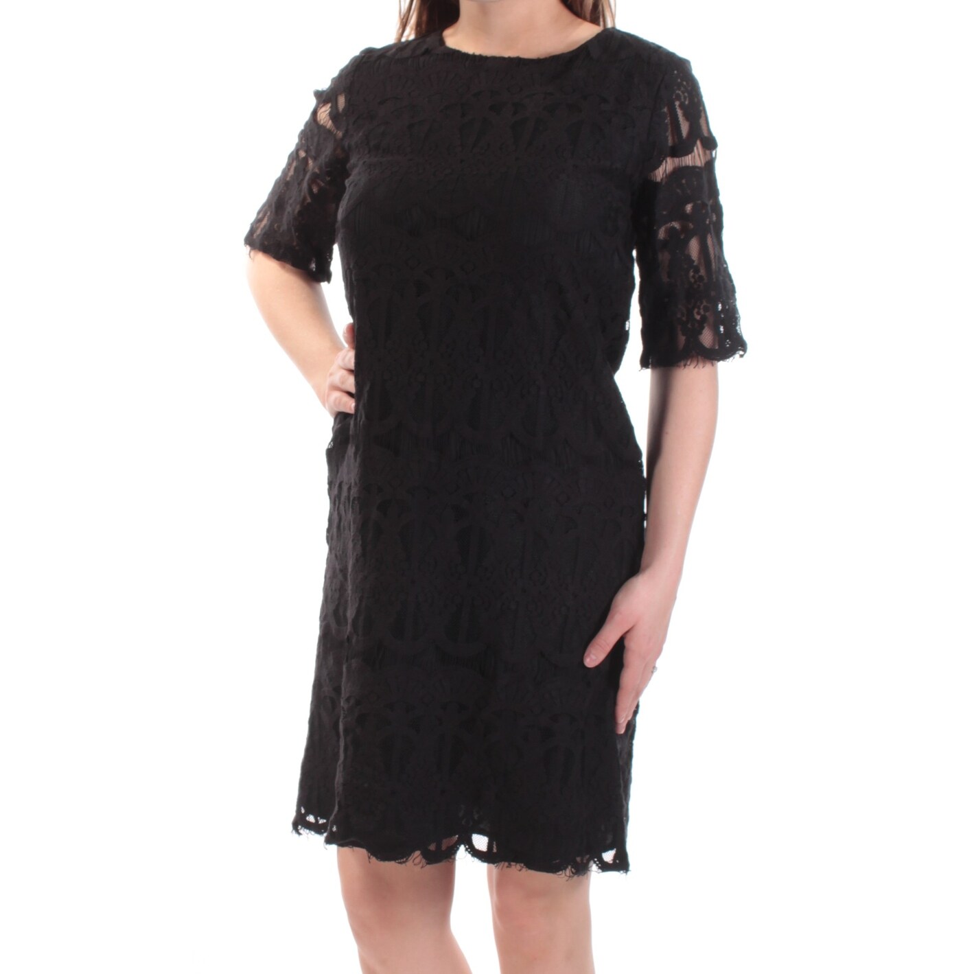 black knee length shift dress