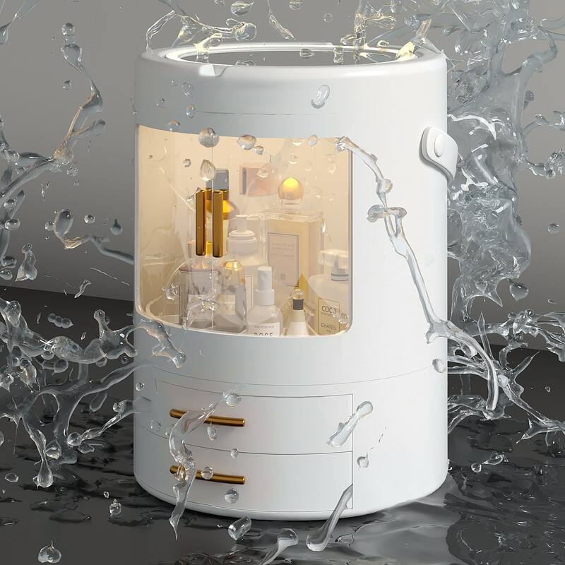 Makeup Organizer Bathroom Medicine Organizer Cosmetic Display Cases with Led Mirror for Dresser, Vanity Countertop