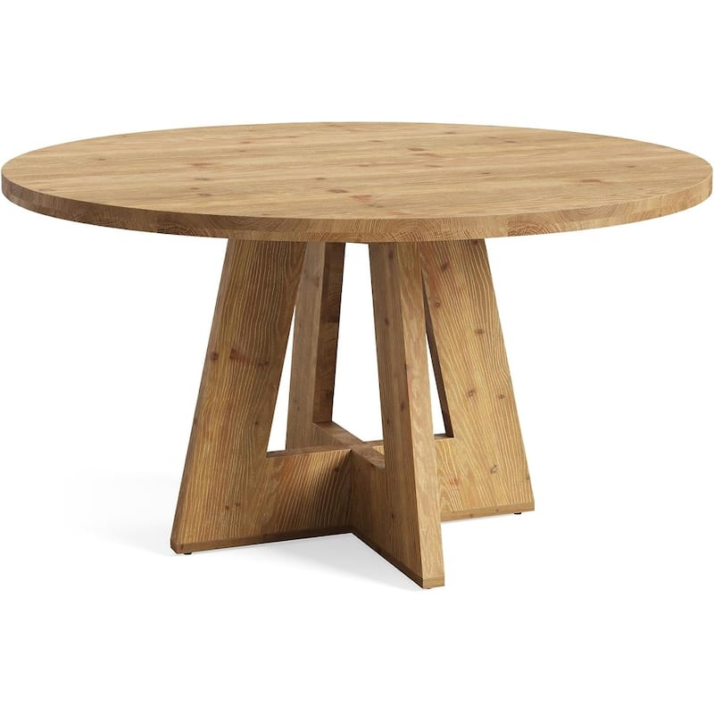 47-Inch Solid Wood Round Dining Table for Dining Room Family Gathering
